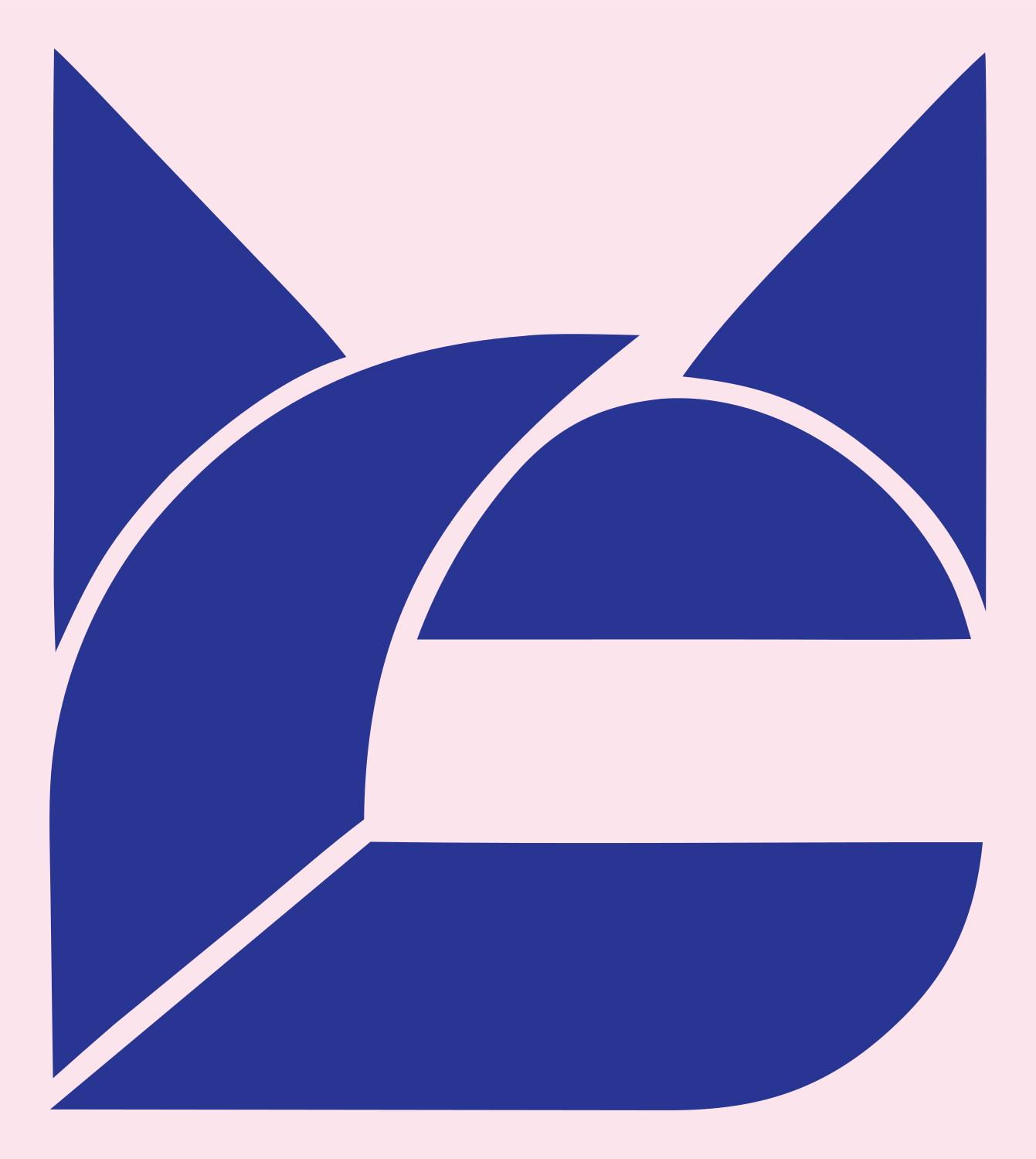 Abstract Geometric Cat Shield Emblem #fce4ec/#283593