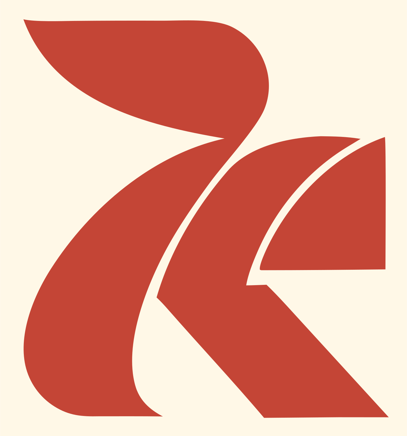 Leaping Cat Logo Mark #fff8e7/#c44536