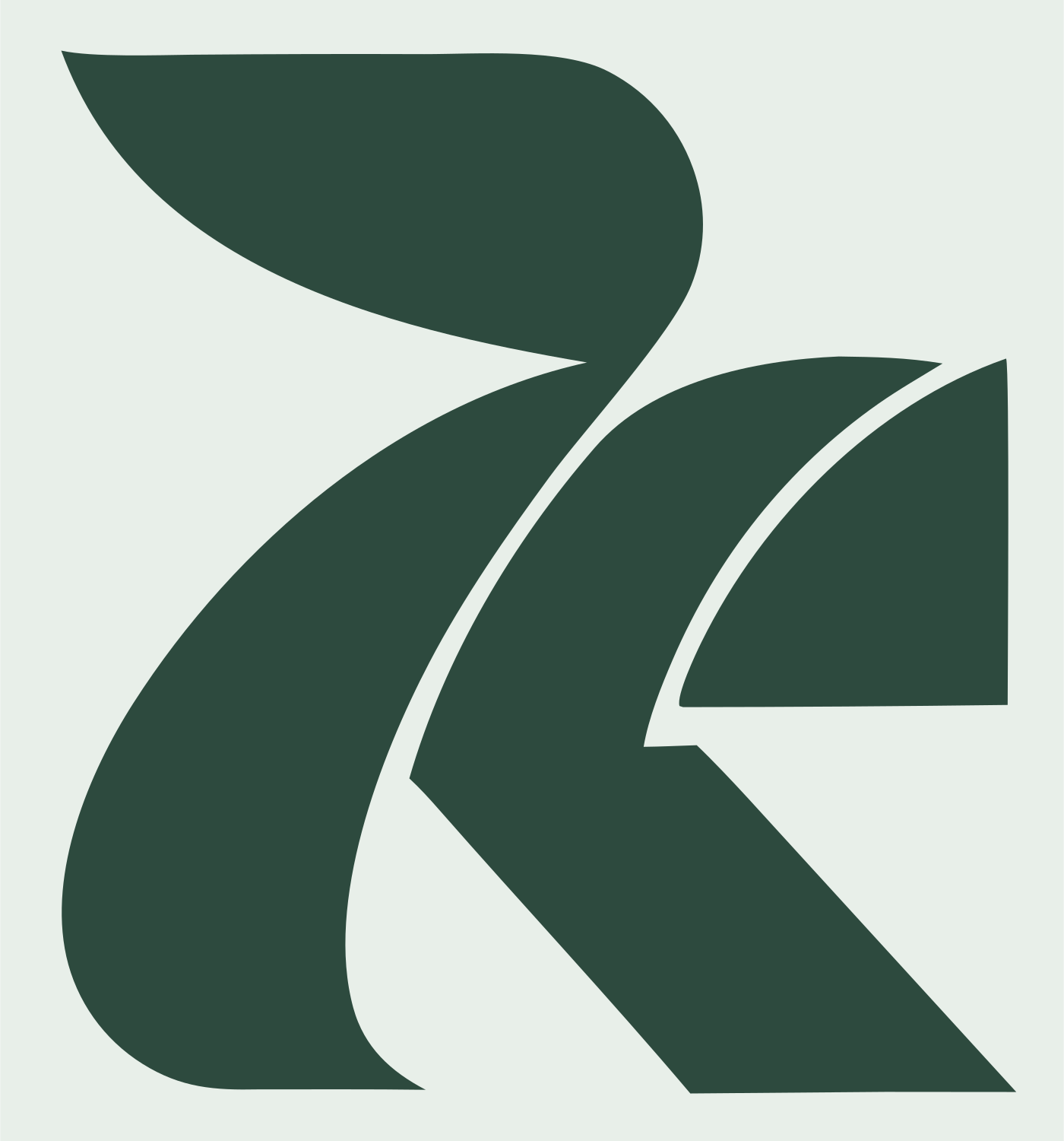 Leaping Cat Logo Mark #e8efe9/#2d4a3e
