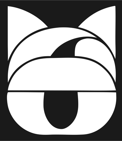 Bold Flat-Stacked Cat Tongue Icon #1a1a1a/#ffffff