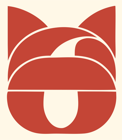Bold Flat-Stacked Cat Tongue Icon #fff8e7/#c44536