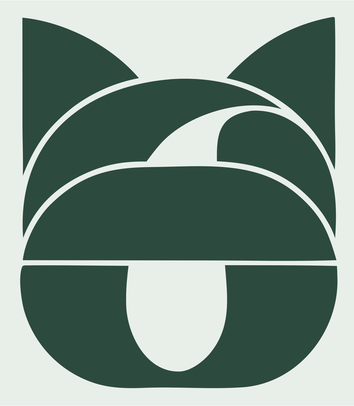 Bold Flat-Stacked Cat Tongue Icon #e8efe9/#2d4a3e