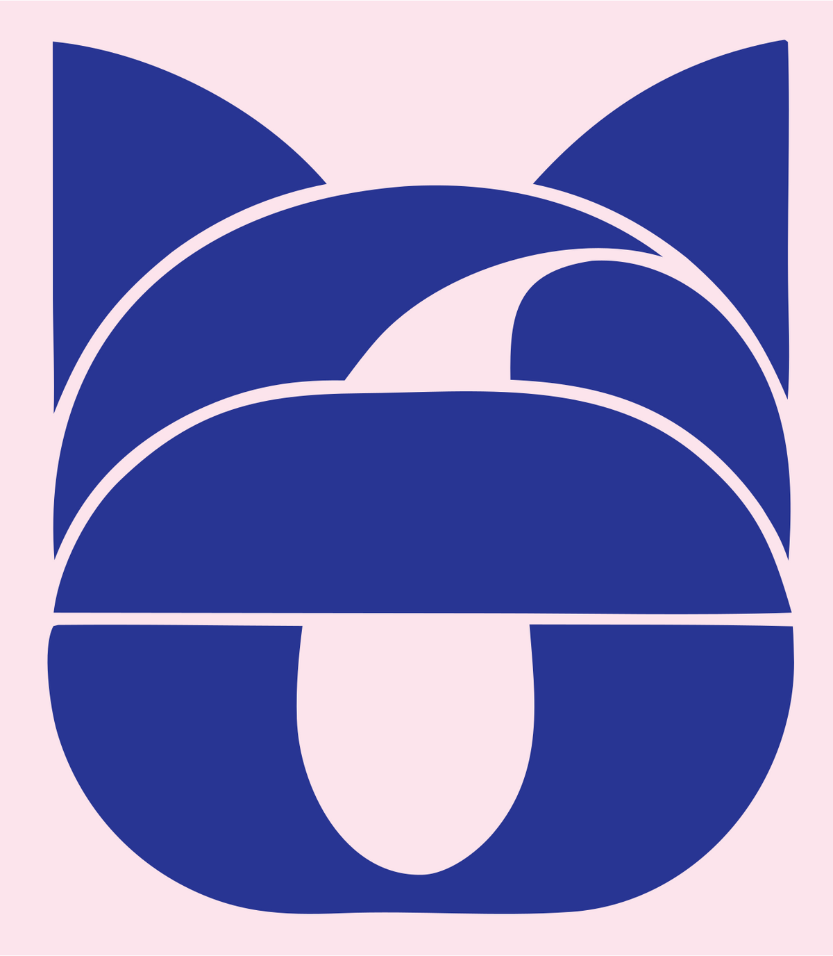Bold Flat-Stacked Cat Tongue Icon #fce4ec/#283593