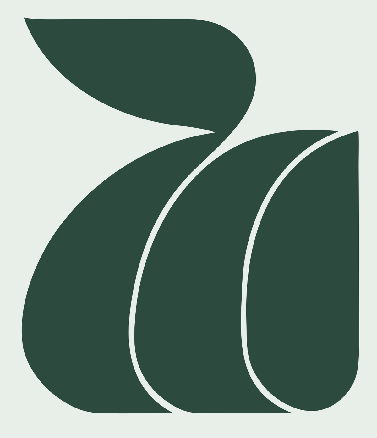Cat Tail Bold Crest #e8efe9/#2d4a3e