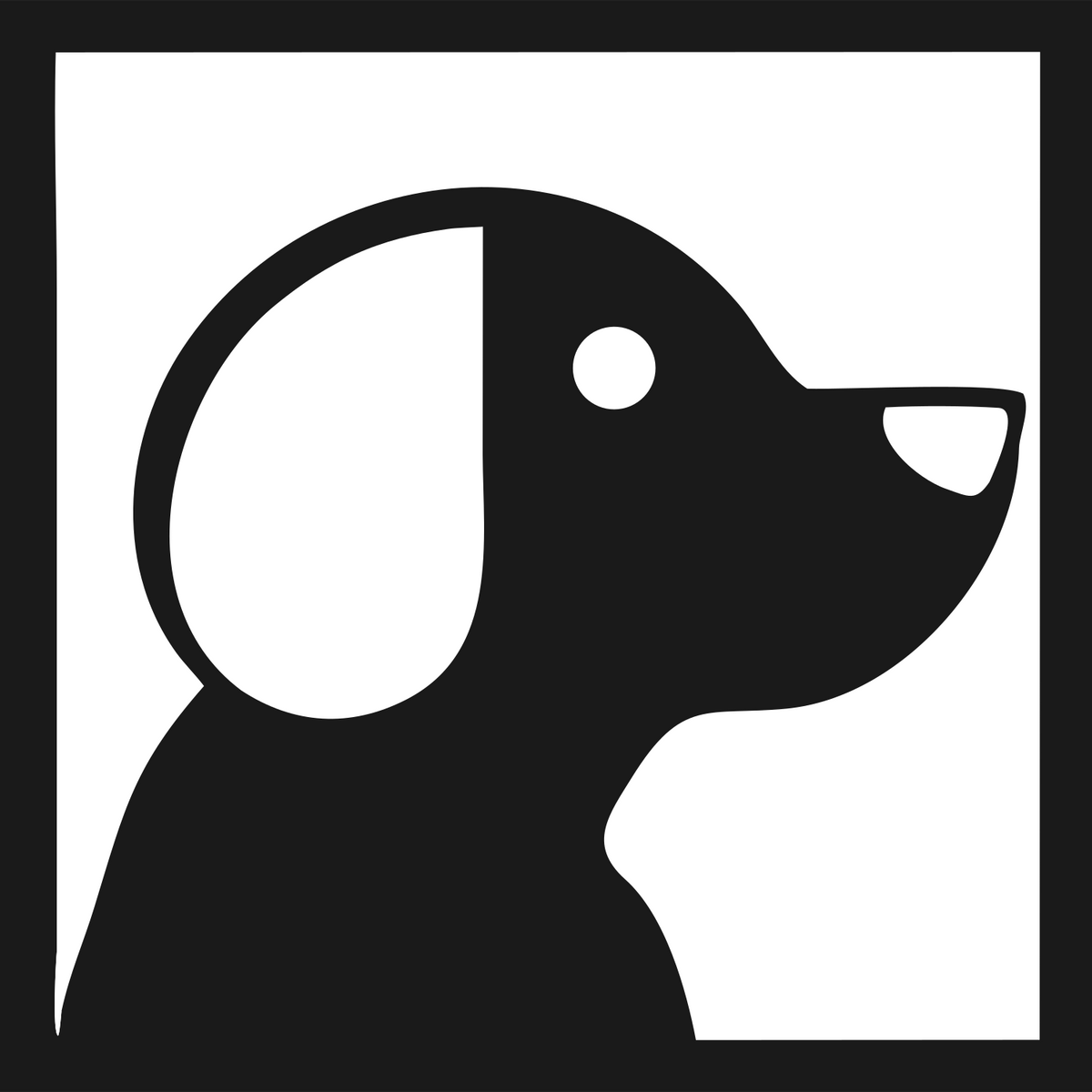 Negative Space Beagle Side Profile Badge #1a1a1a/#ffffff