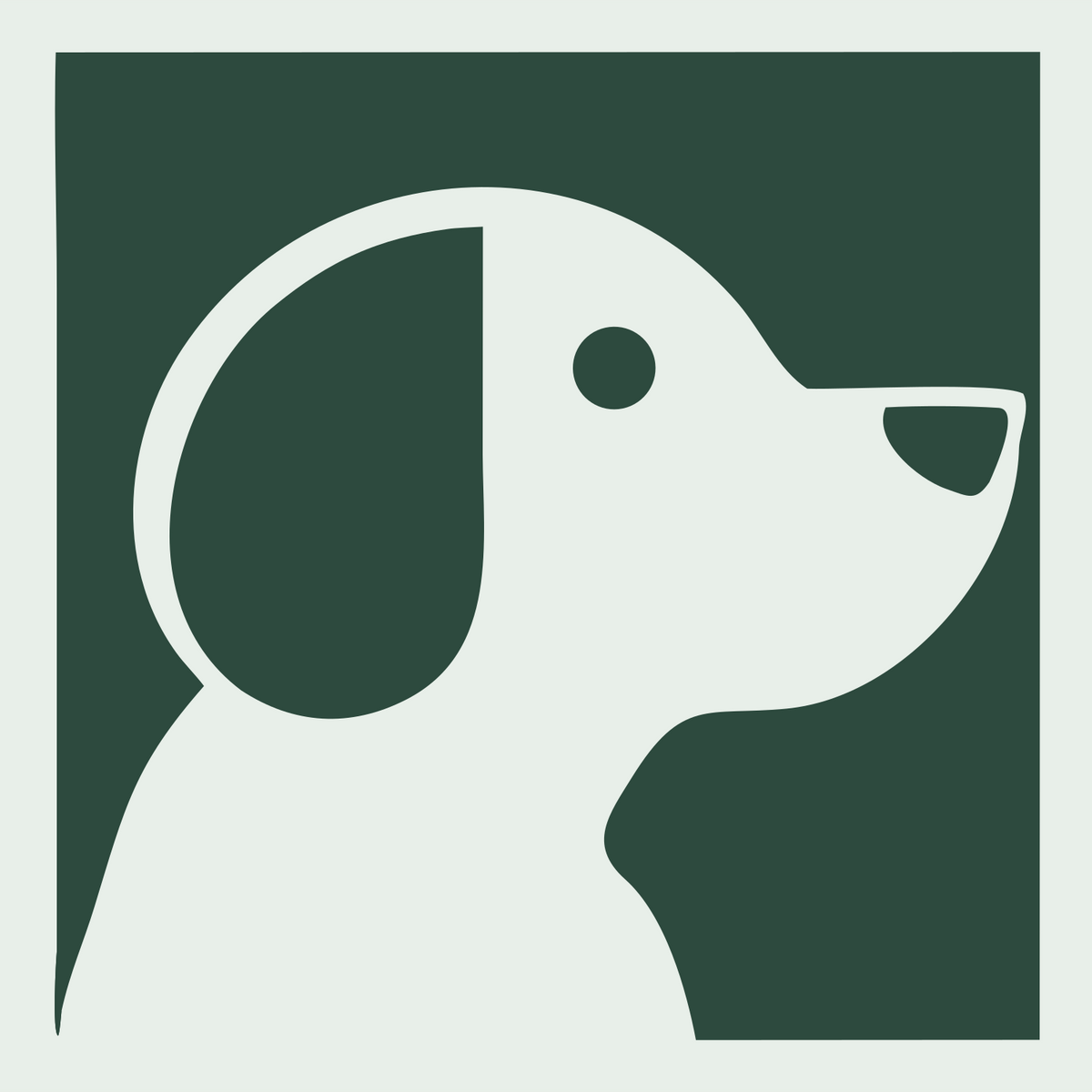 Negative Space Beagle Side Profile Badge #e8efe9/#2d4a3e
