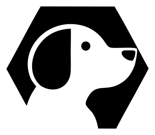 Negative Space Hexagon Dog Profile Badge