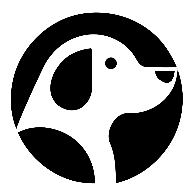 Negative Space Hound Circle Badge
