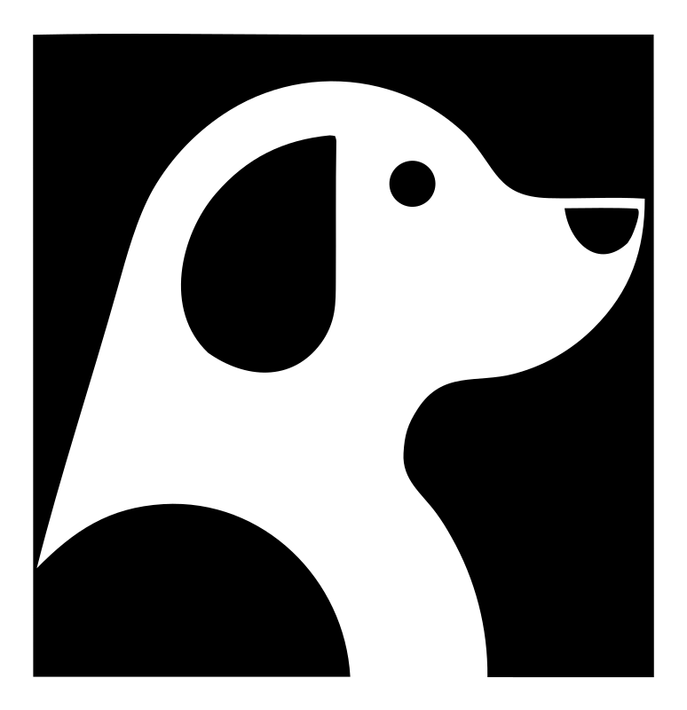 Negative Space Sitting Puppy Profile Badge