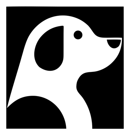 Negative Space Sitting Puppy Profile Badge