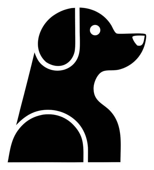Negative Space Sitting Labrador Side Profile Badge