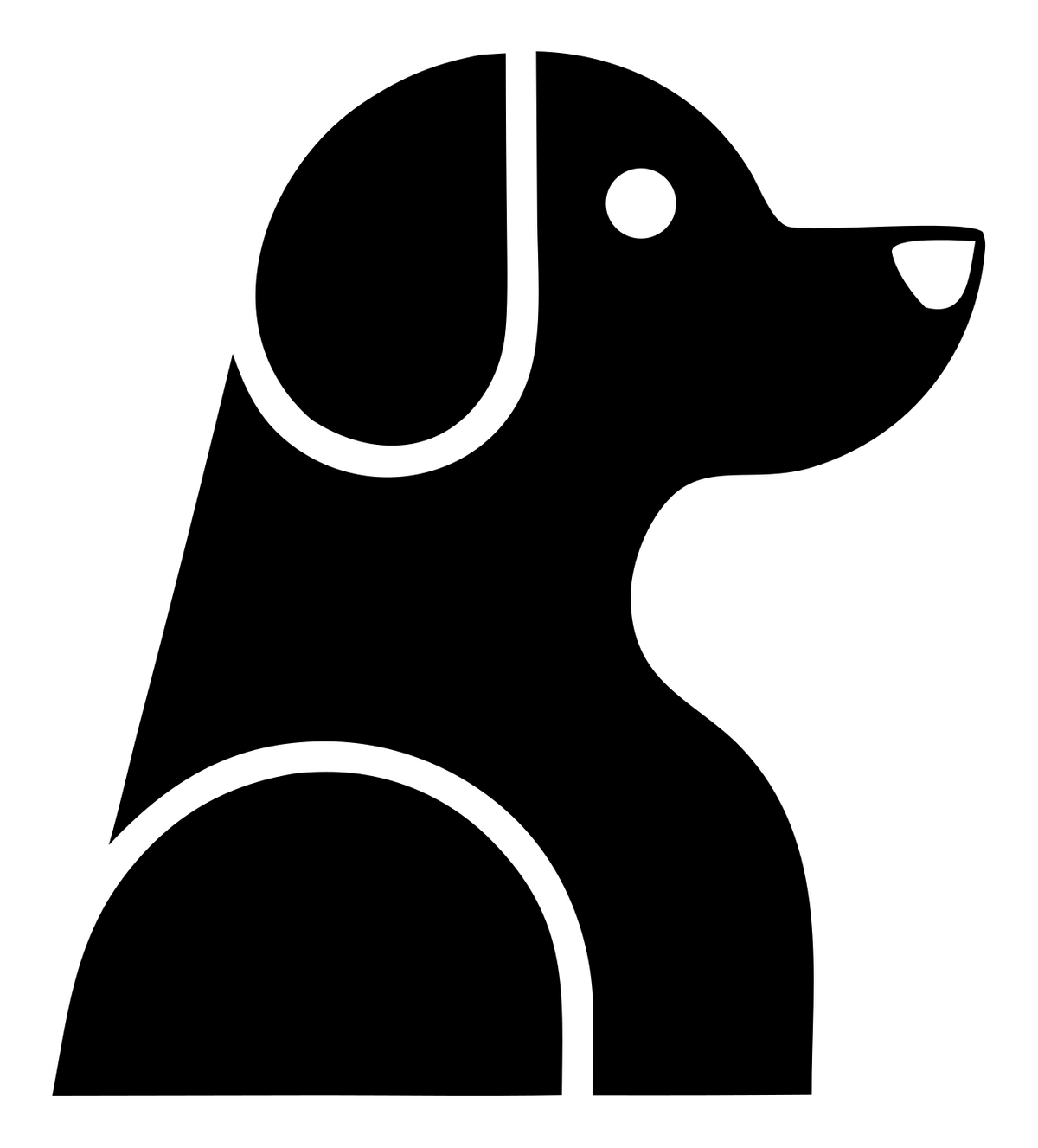 Negative Space Sitting Labrador Side Profile Badge #ffffff/#000000