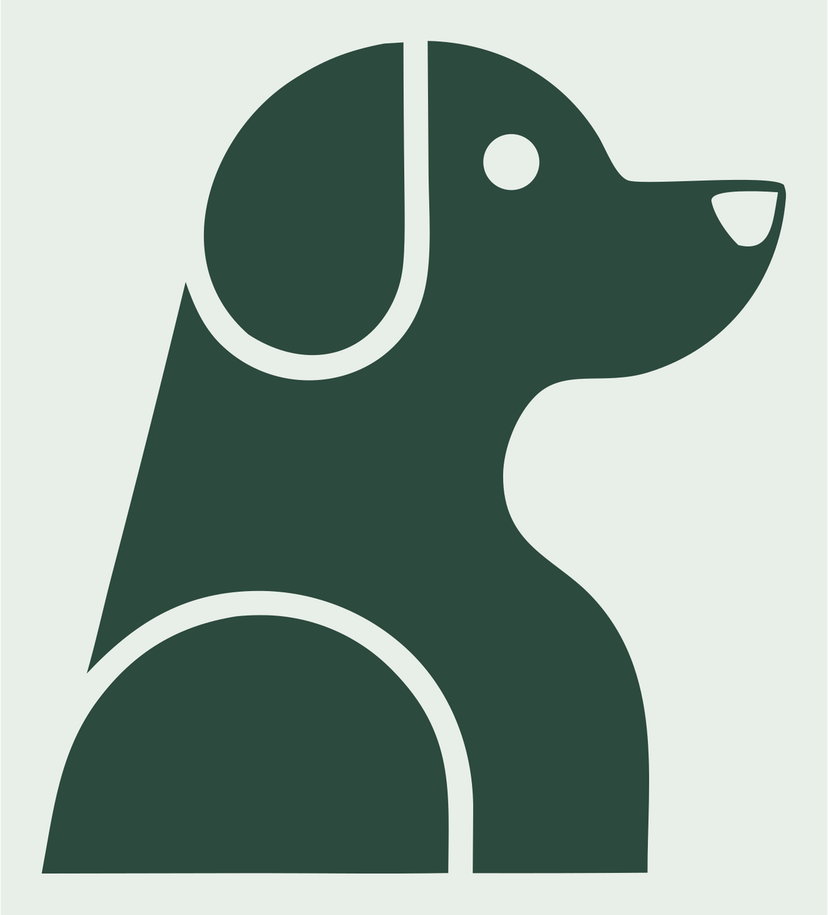 Negative Space Sitting Labrador Side Profile Badge #e8efe9/#2d4a3e