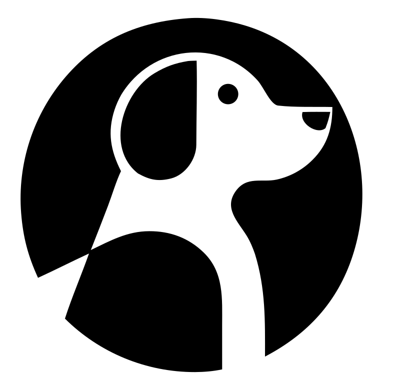 Negative Space Beagle Profile Circle Badge