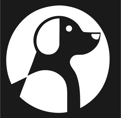 Negative Space Beagle Profile Circle Badge #1a1a1a/#ffffff