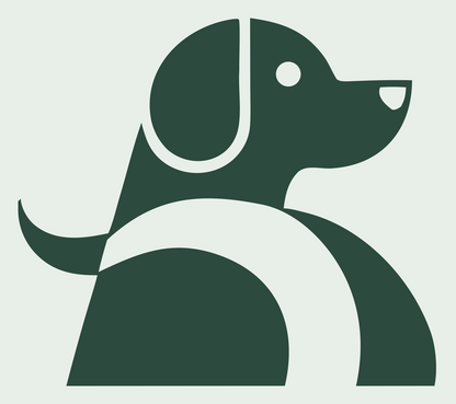 Negative Space Sitting Puppy Side Profile Mark #e8efe9/#2d4a3e