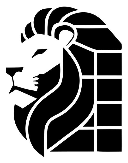 Brutalist Segmented Mane Side Profile Lion Mark