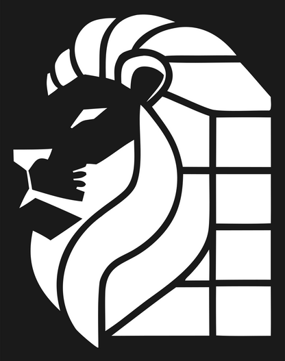 Brutalist Segmented Mane Side Profile Lion Mark #1a1a1a/#ffffff