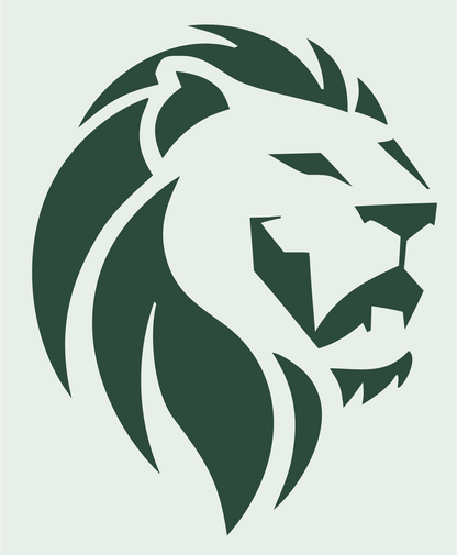 Brutalist Side Profile Roaring Lion Mark #e8efe9/#2d4a3e
