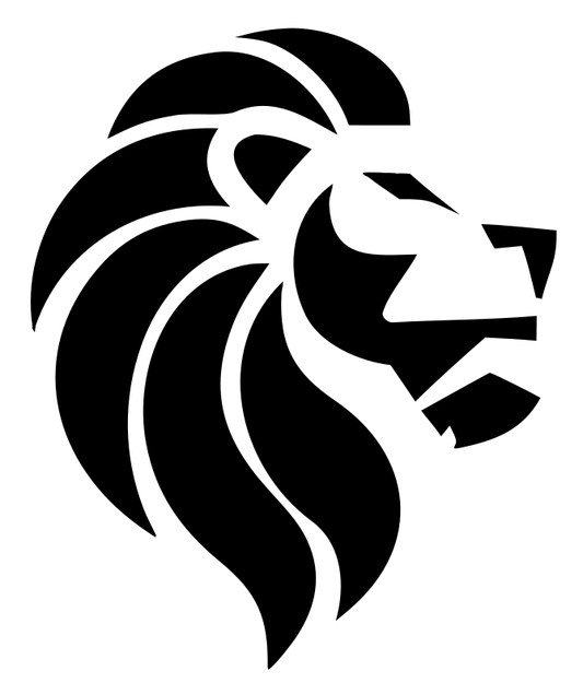 Brutalist Side Profile Roaring Lion Crest