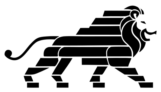 Brutalist Striped Walking Lion Mark