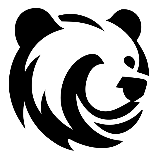 Hand-Drawn Swooping Grizzly Head Mark