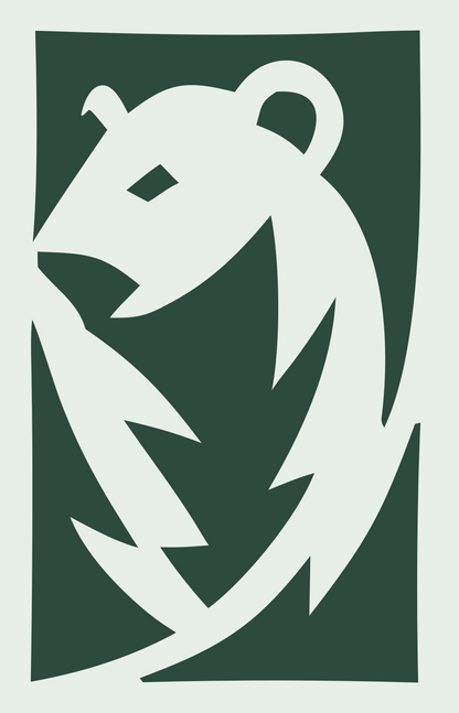 Hand-Drawn Prowling Bear Rectangle Mark #e8efe9/#2d4a3e