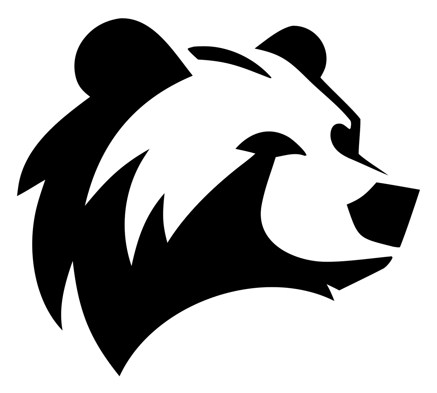 Grizzly Bear Profile Mark #ffffff/#000000