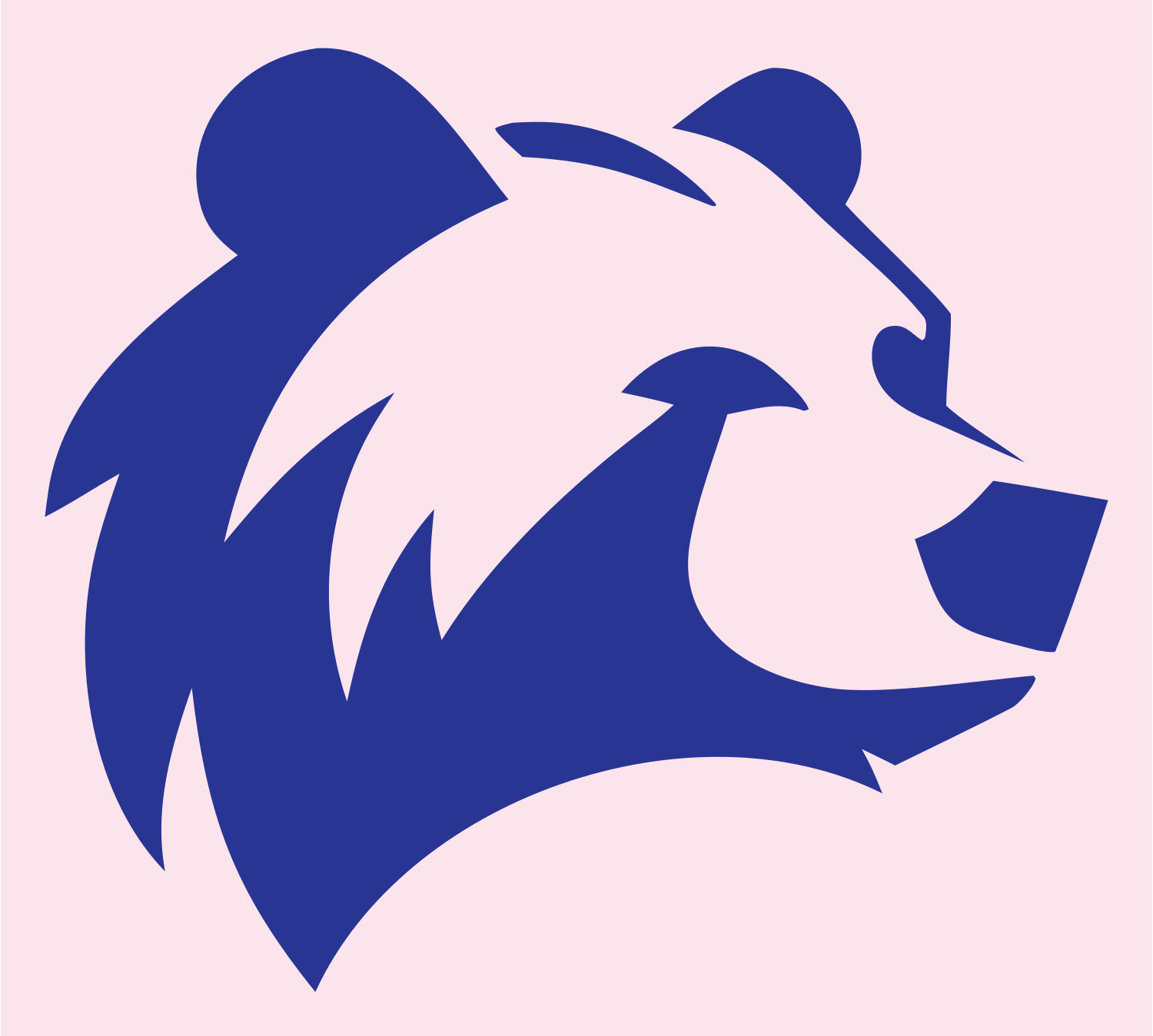 Grizzly Bear Profile Mark #fce4ec/#283593
