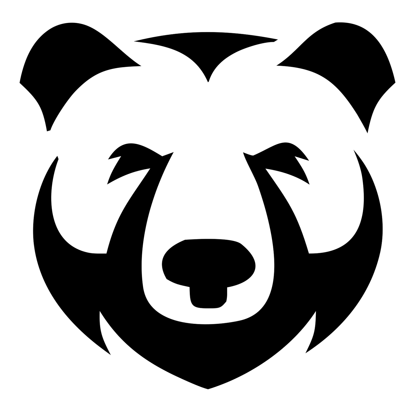 Grizzly Bear Face Mark #ffffff/#000000