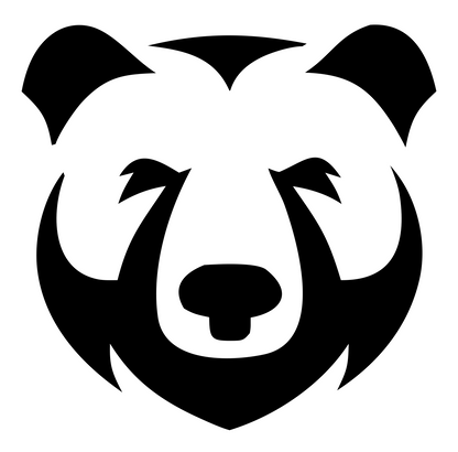 Grizzly Bear Face Mark #ffffff/#000000