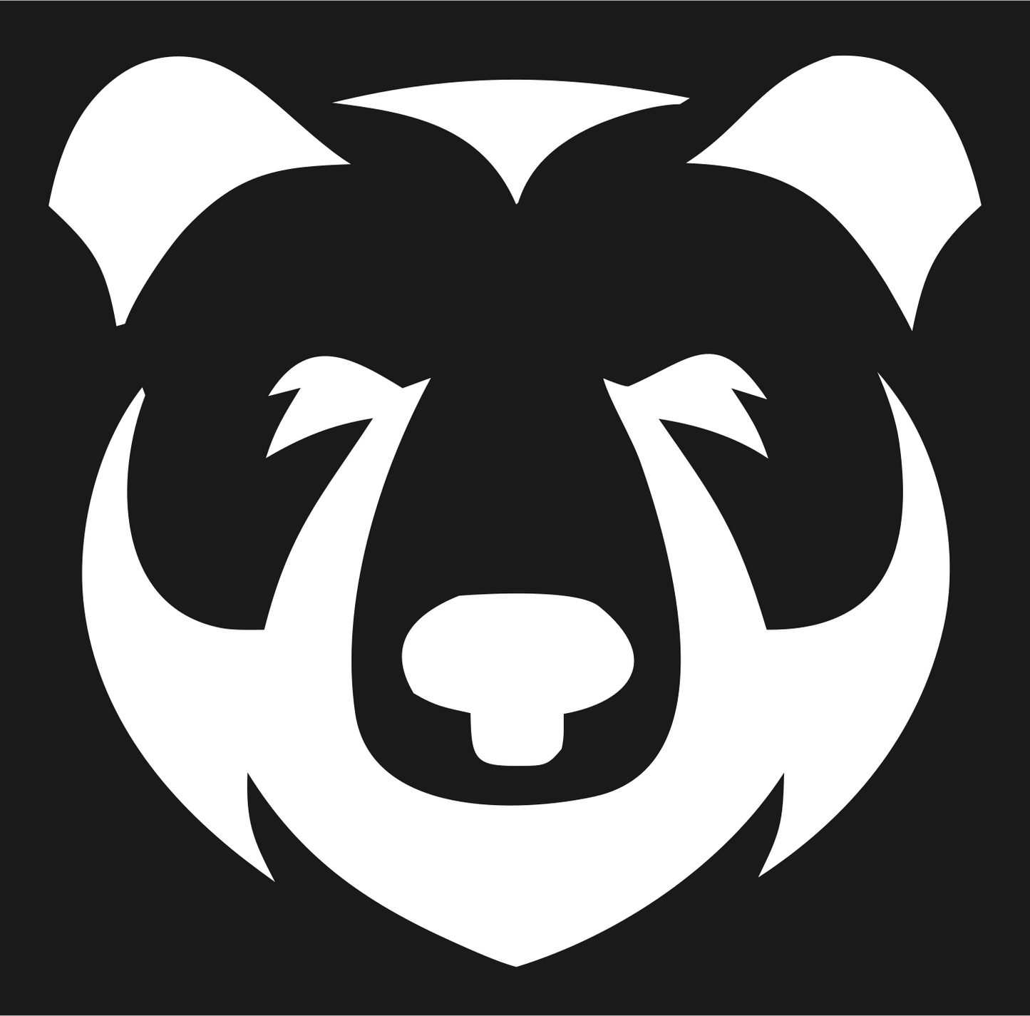 Grizzly Bear Face Mark #1a1a1a/#ffffff