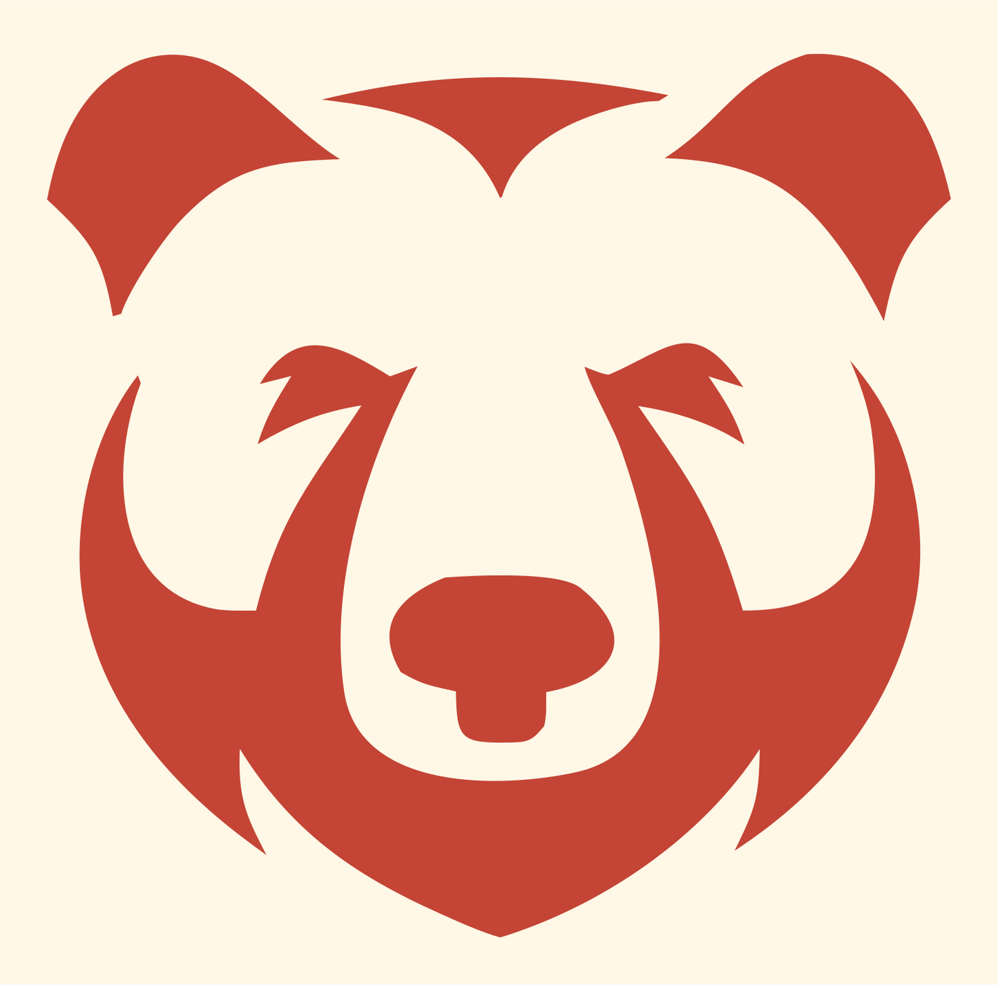 Grizzly Bear Face Mark #fff8e7/#c44536