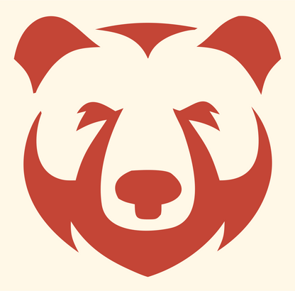 Grizzly Bear Face Mark #fff8e7/#c44536