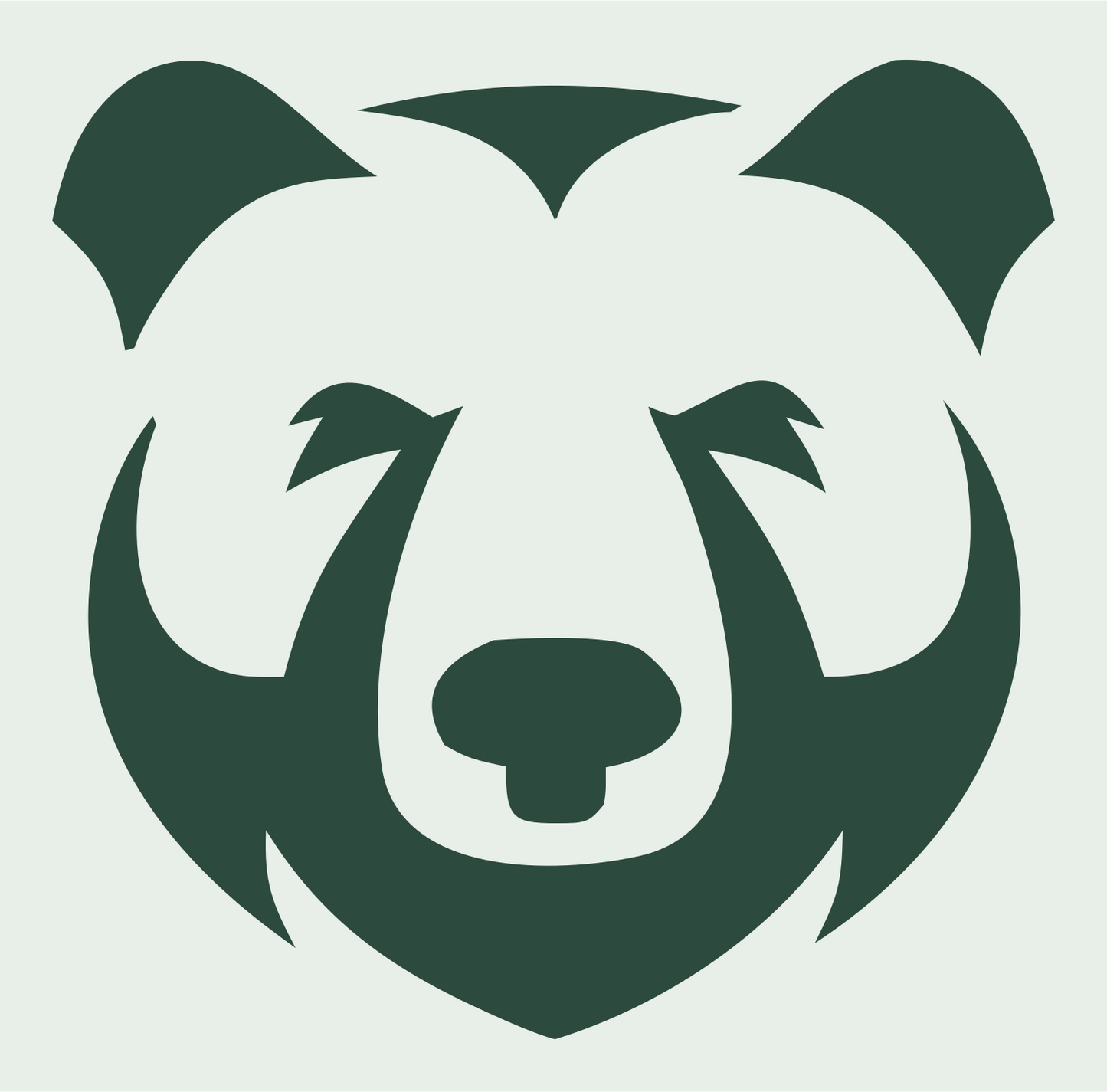 Grizzly Bear Face Mark #e8efe9/#2d4a3e