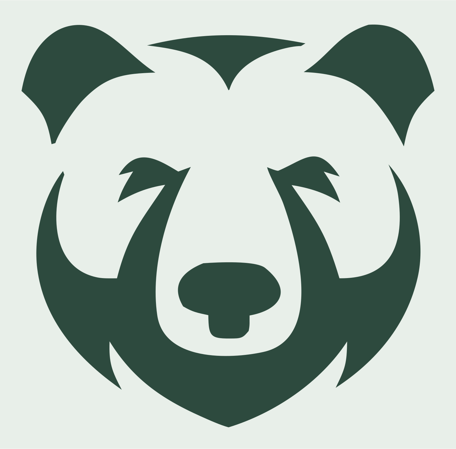 Grizzly Bear Face Mark #e8efe9/#2d4a3e