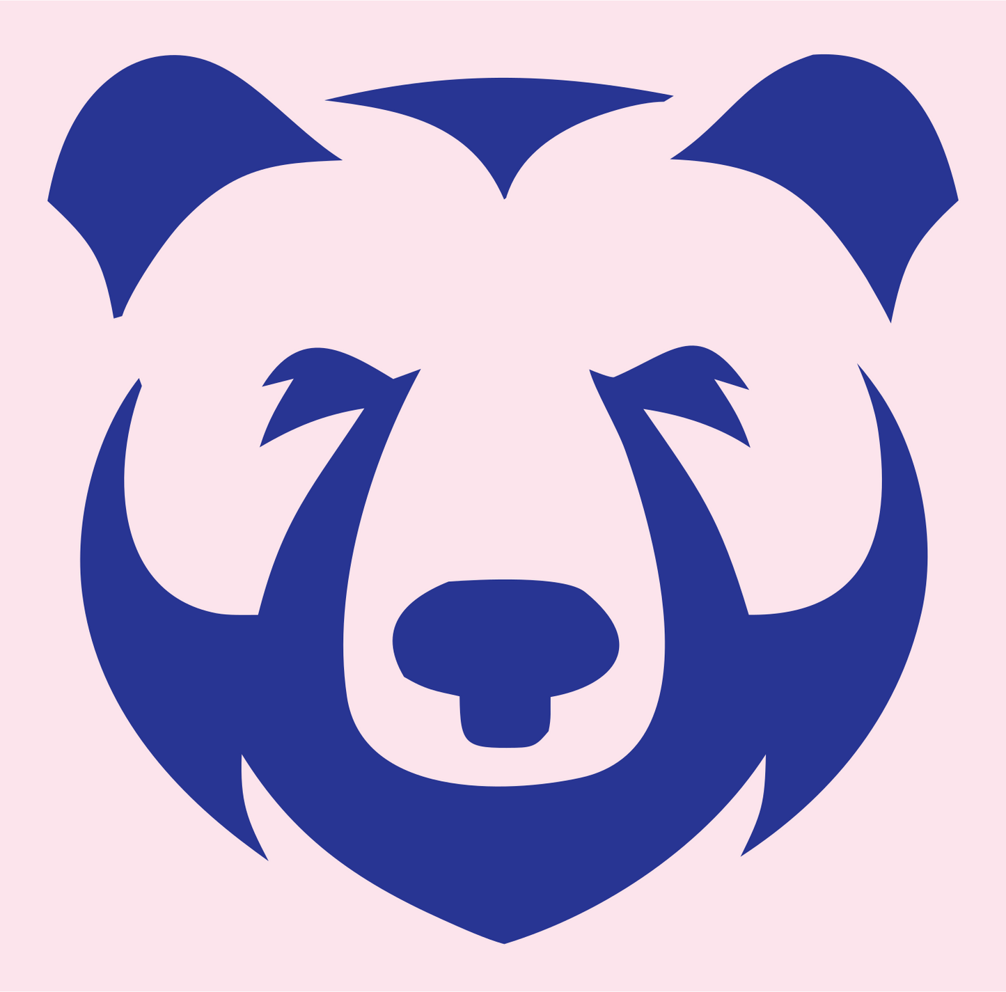 Grizzly Bear Face Mark #fce4ec/#283593