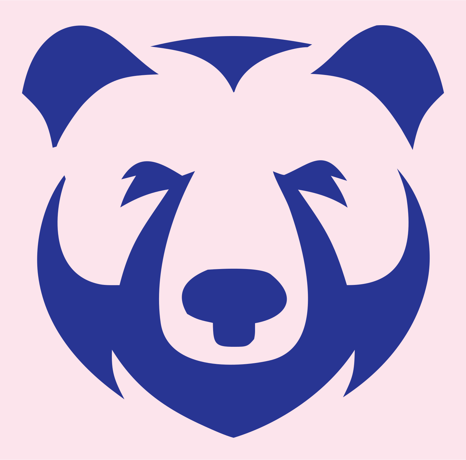 Grizzly Bear Face Mark #fce4ec/#283593