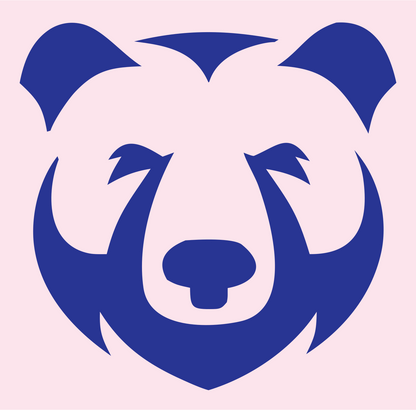 Grizzly Bear Face Mark #fce4ec/#283593