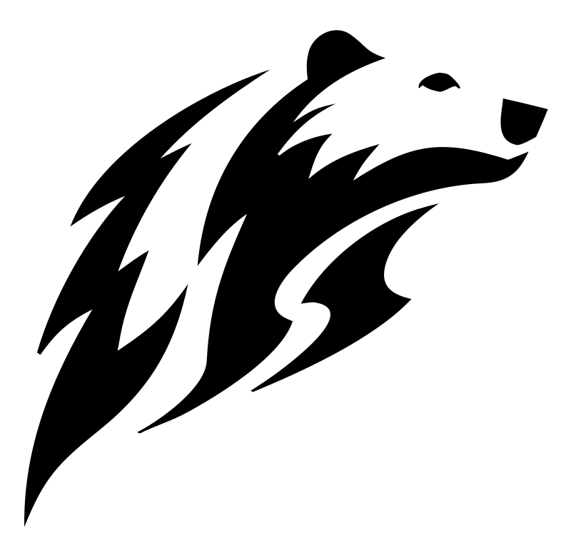 Tribal Flame Bear Charging Silhouette Mark
