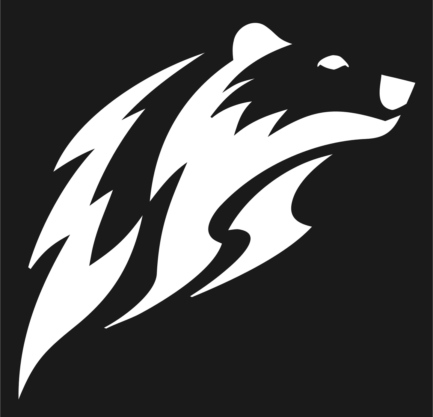 Tribal Flame Bear Charging Silhouette Mark #1a1a1a/#ffffff