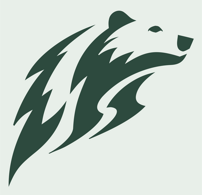 Tribal Flame Bear Charging Silhouette Mark #e8efe9/#2d4a3e