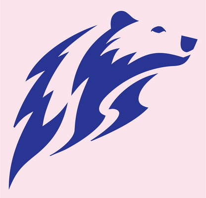 Tribal Flame Bear Charging Silhouette Mark #fce4ec/#283593