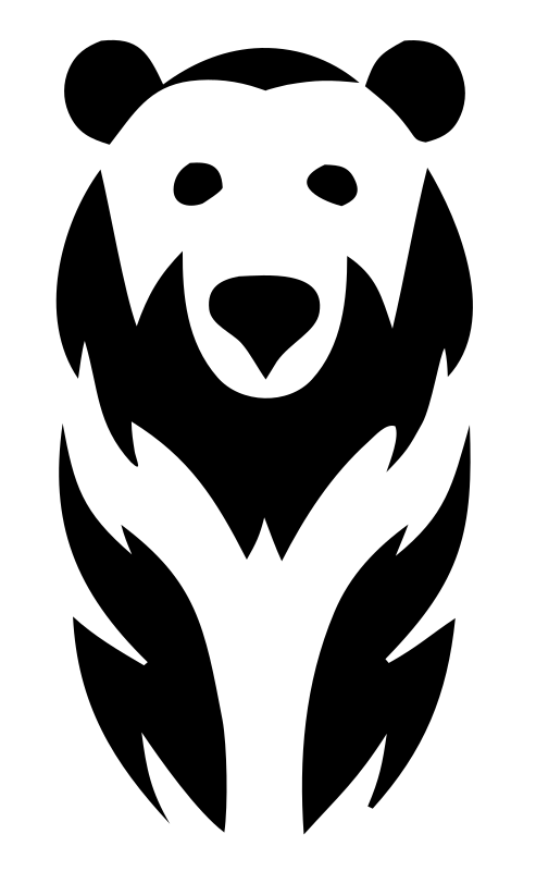 Hand-Drawn Seated Grizzly Bear Mark