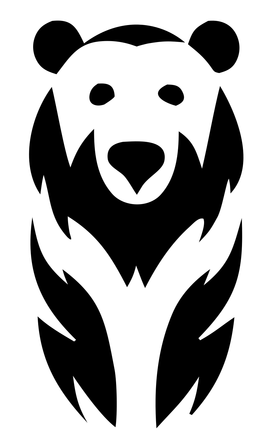 Hand-Drawn Seated Grizzly Bear Mark #ffffff/#000000