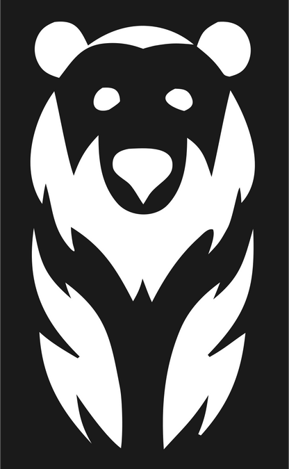 Hand-Drawn Seated Grizzly Bear Mark #1a1a1a/#ffffff