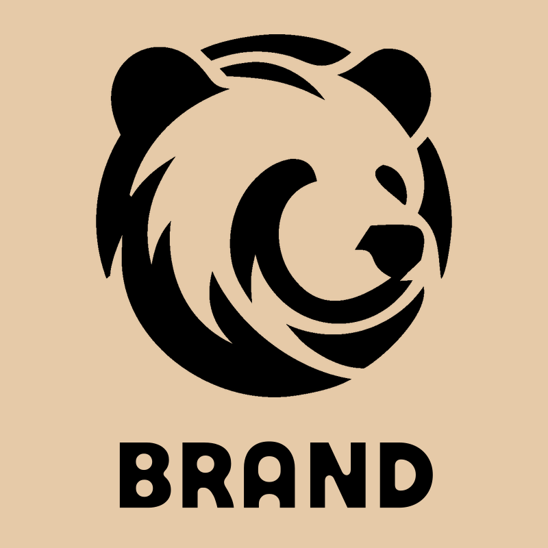 Bold Swirl Grizzly Bear Head Mark preview