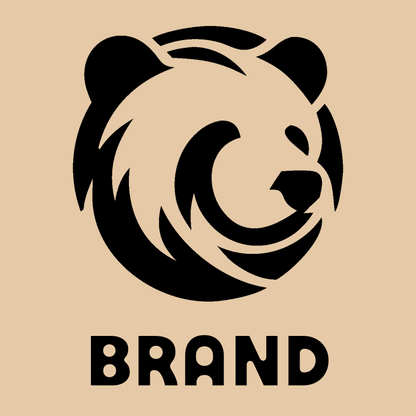 Bold Swirl Grizzly Bear Head Mark preview