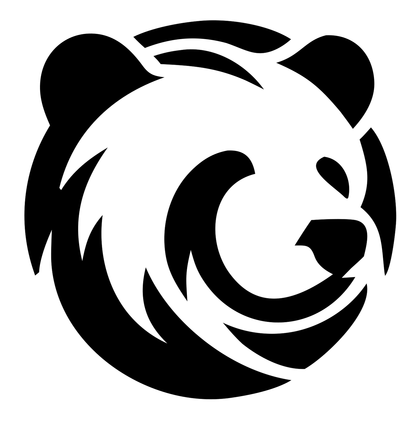 Grizzly Bear Head Logo #ffffff/#000000