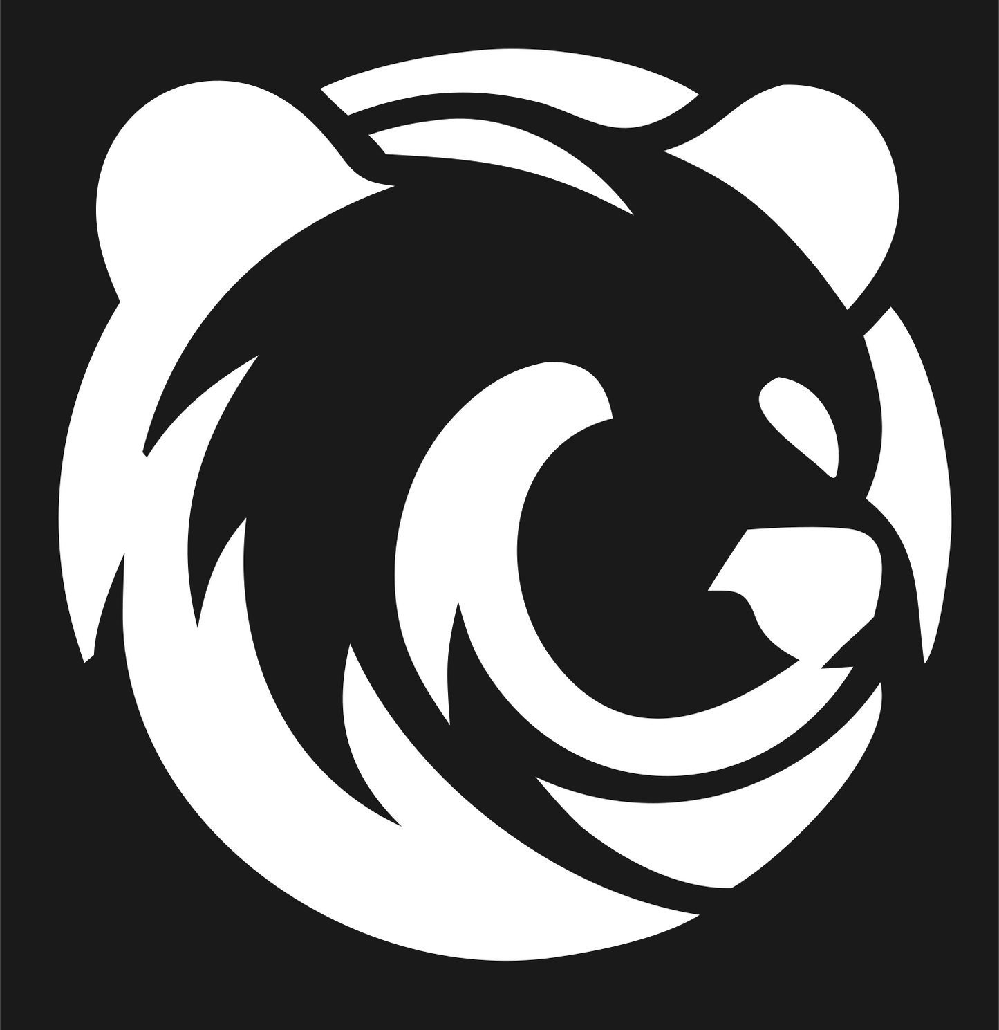 Grizzly Bear Head Logo #1a1a1a/#ffffff